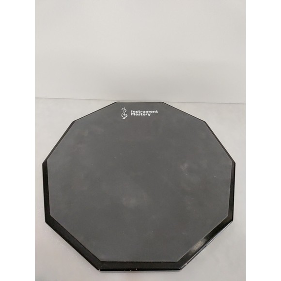 Instrument Mastery Double Sided Drum Practice Warm Up Pad 10 inches Wooden Base - Picture 2 of 12